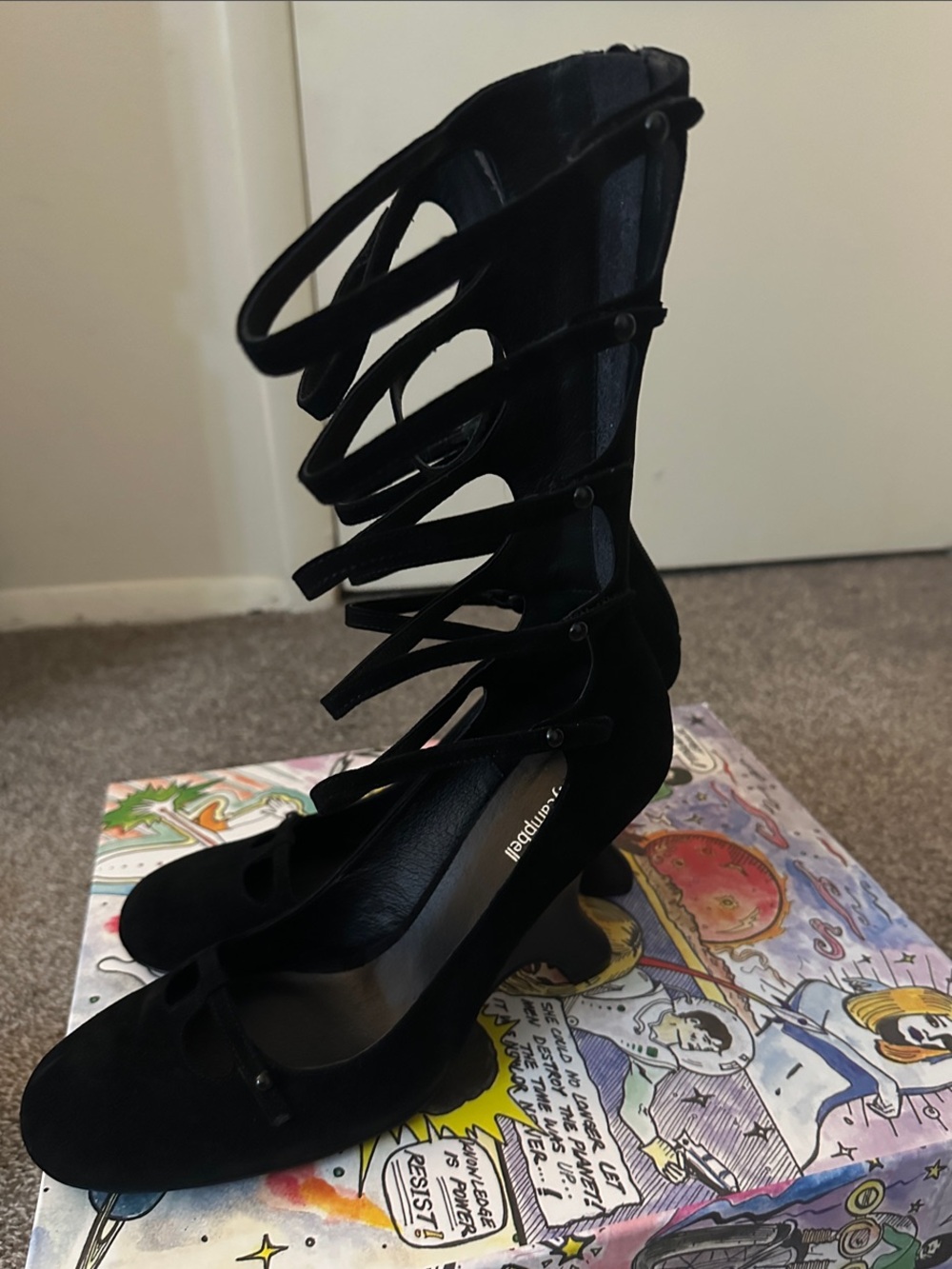 Jeffrey Campbell Original-2 Strap Mid-Heel Pumps - Picture 5 of 6